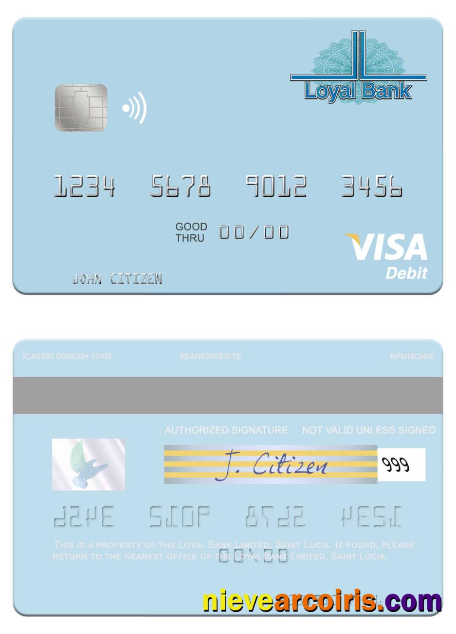 Saint Lucia Loyal Bank Limited visa debit card